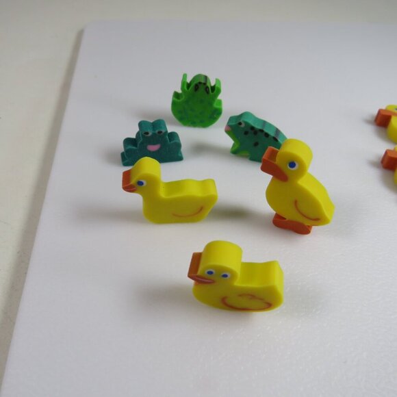Easter Egg Filler: Small Ducks & Frogs Erasers (24 items)(they stand up) - Picture 3 of 13